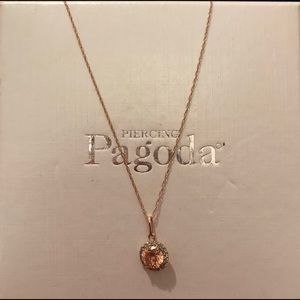Piercing Pagoda Rose Gold Pendant Necklace